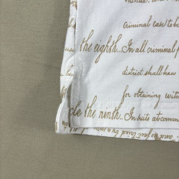 Cotton Traders Sport Polo Shirt MED Declaration Of Independence All Over Print - Picture 11 of 15